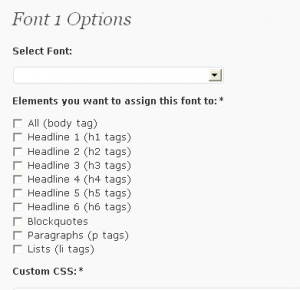 Google Font WordPress plugin options