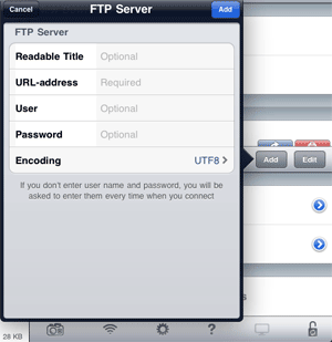 FTP settings