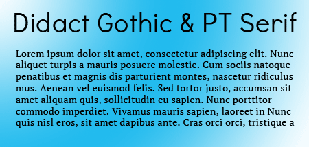 Didact Gothic with PT Sans Google Fonts