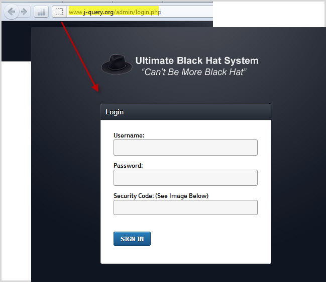 the link leads to a black hat seo page