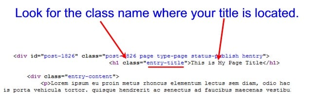 WordPress Page Title CSS Class Code