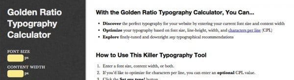 Golden Ratio Typography Calculator image