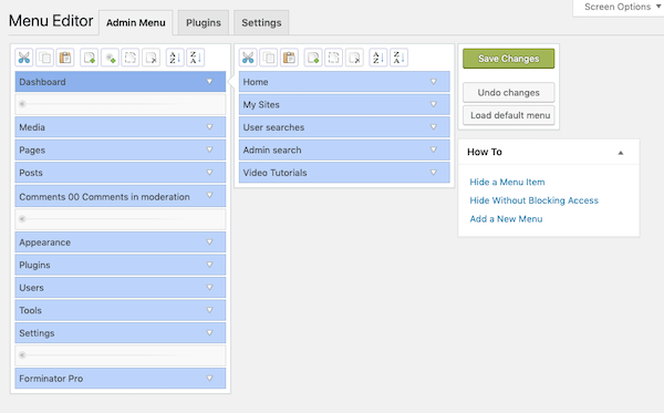 Allow users to change up their menus using the menu editor