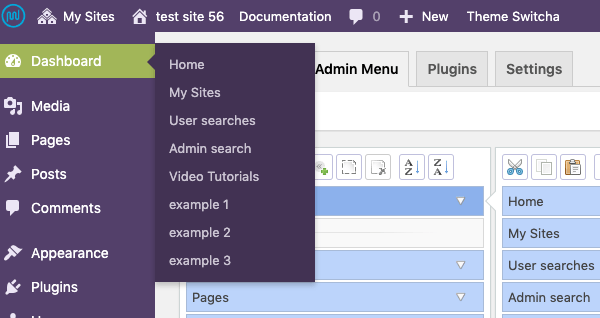 An example of a test menu made up