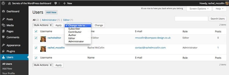 WordPress bulk change user roles