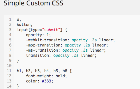 Simple Custom CSS screen - simple and easy to use