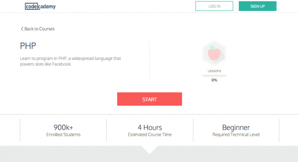 Codecademy: PHP Course image