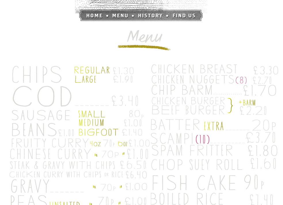 The Cantilever Fish & Chips website