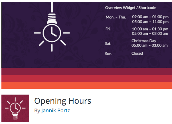 Opening Hours Widget image