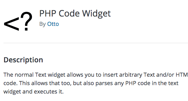 PHP Code Widget image