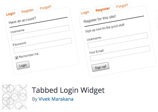 Tabbed Login Widget image