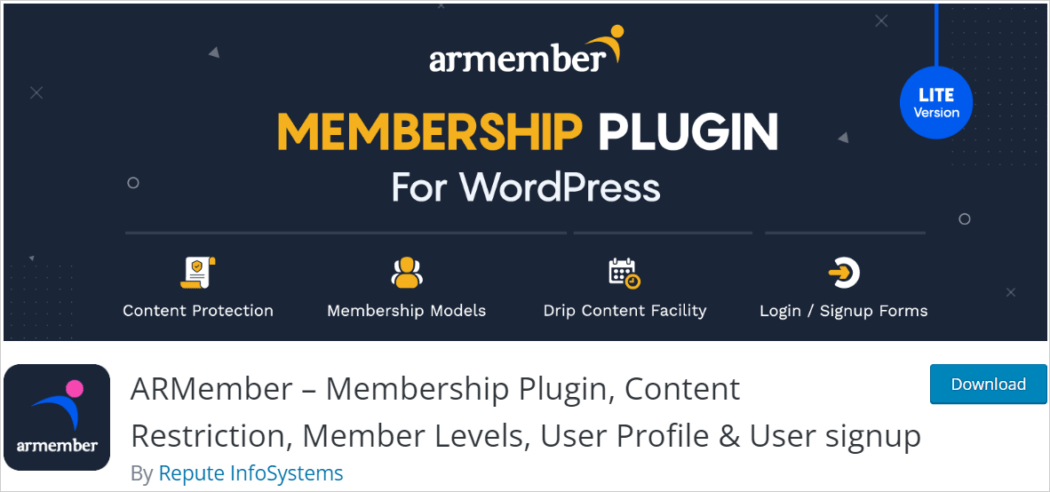 ARMember – Membership Plugin, Content Restriction, Member Levels, User Profile & User signup