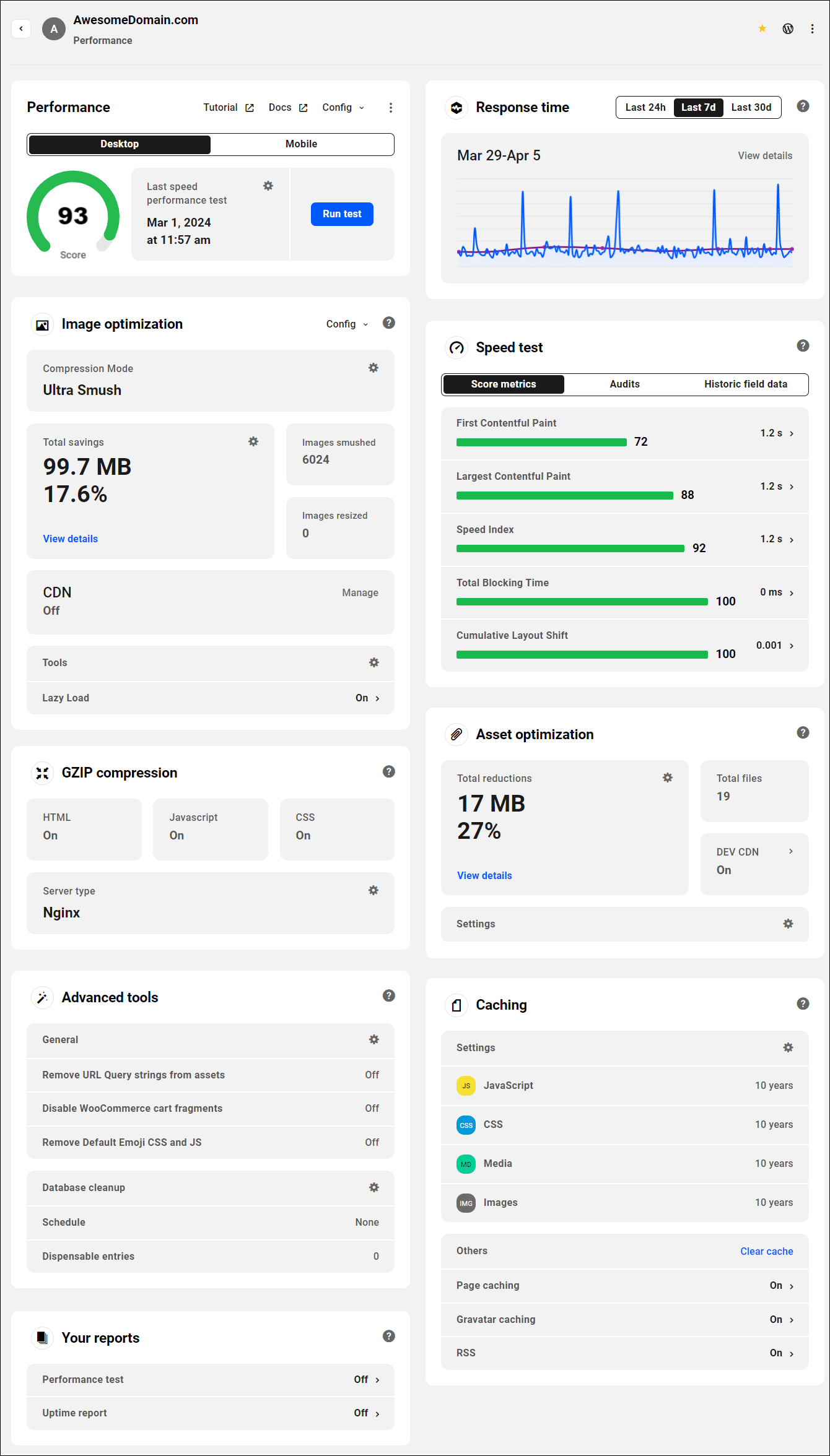 The Hub - Performance section