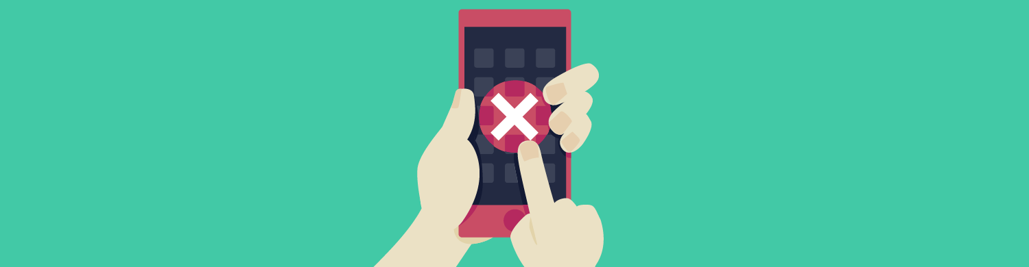 Image showing hands holding a phone with a huge cross through the screen