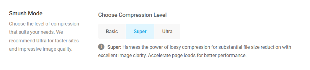 Bulk Smush Settings - Super Smush