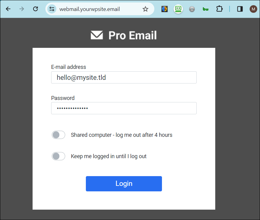Pro Email direct login