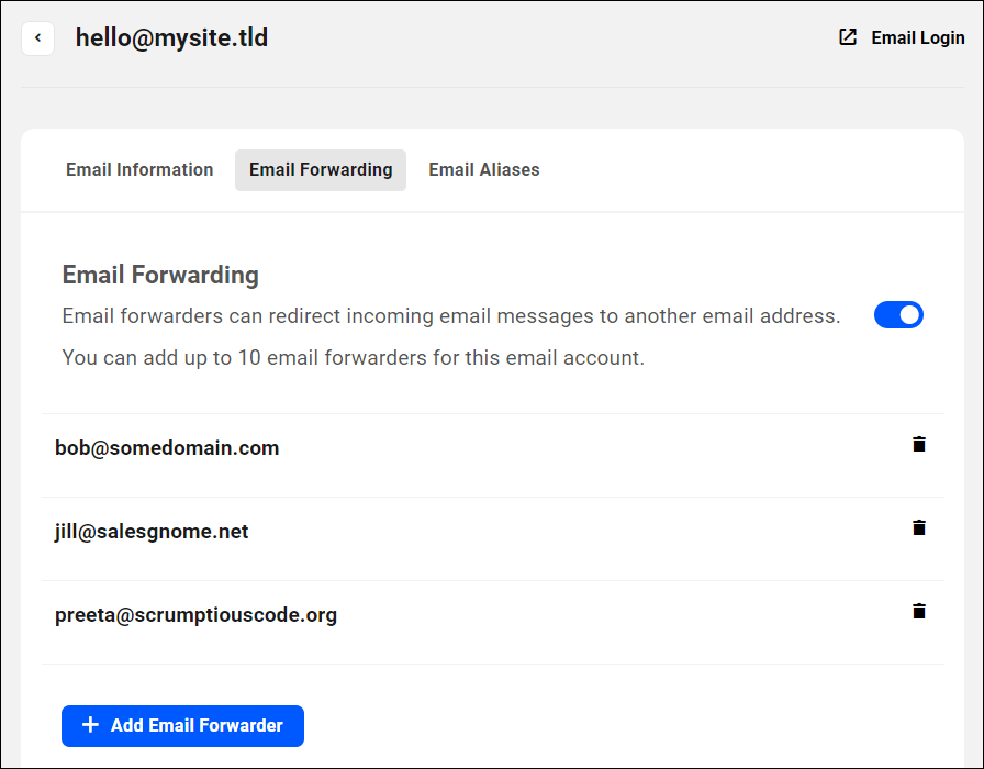 Pro Email email forwarders