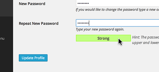 Type a new password in the text box next to 'New Password' and reenter the password where it says 'Repeat New Password'.