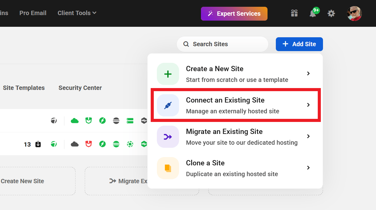 Connect a new site to The Hub