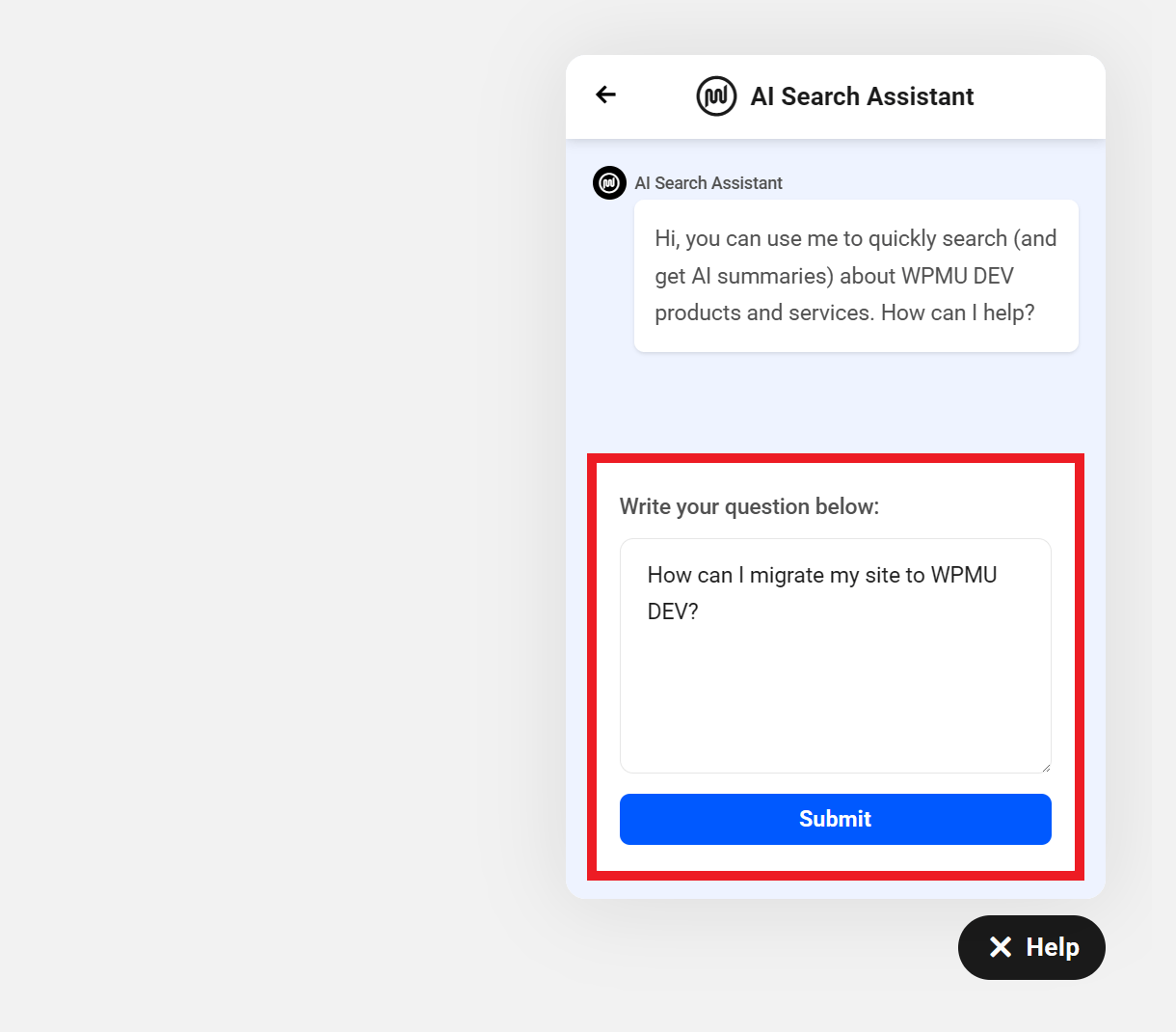 Using the AI Search Assistant in The Hub