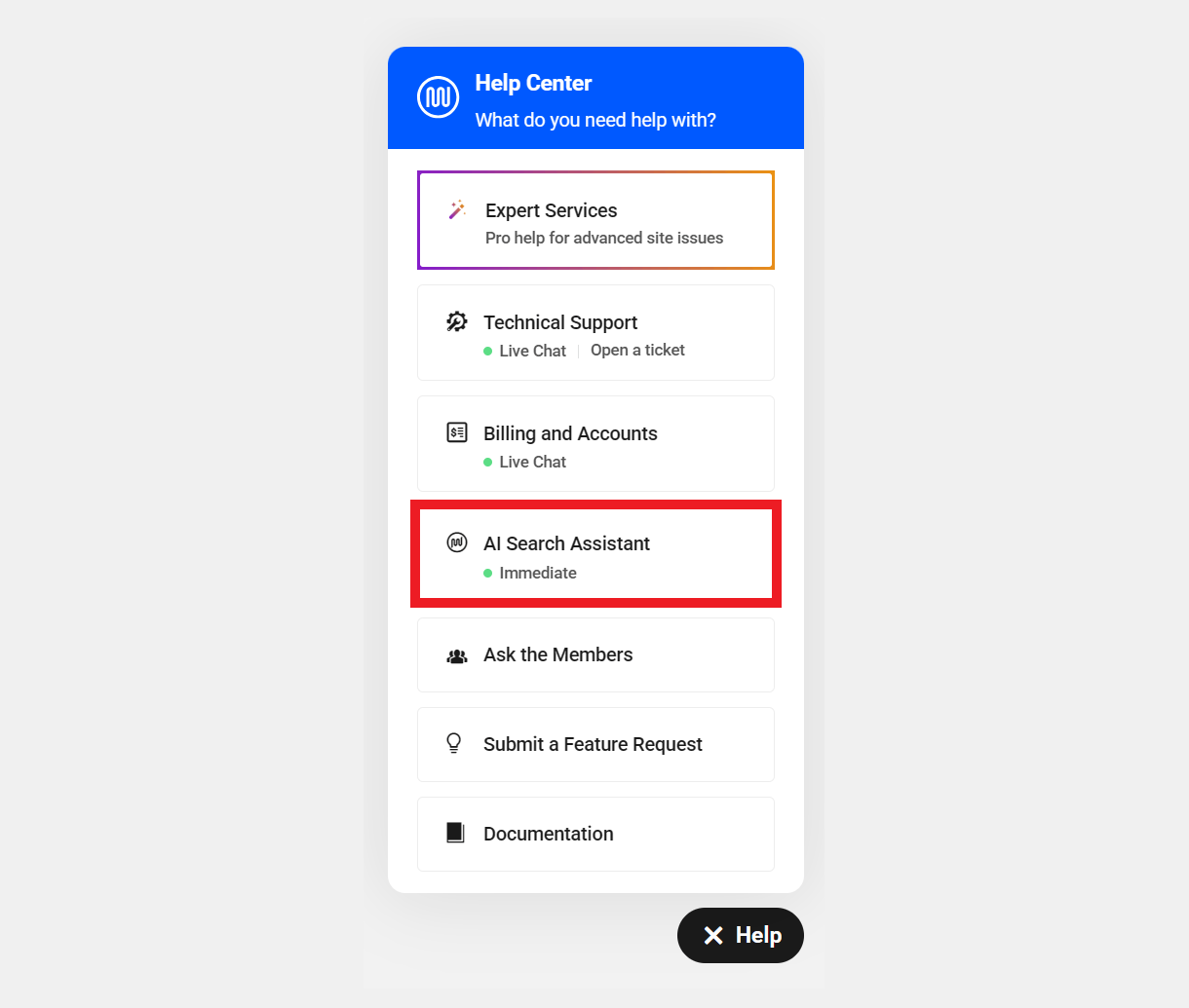 AI Search Assistant in The Hub