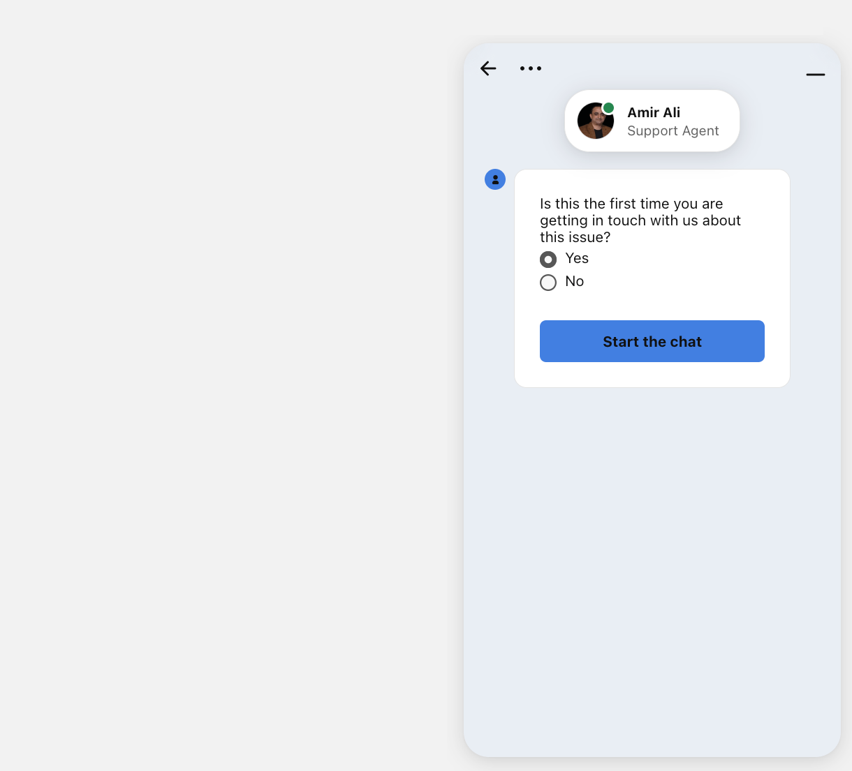 WPMU DEV in-chat start survey