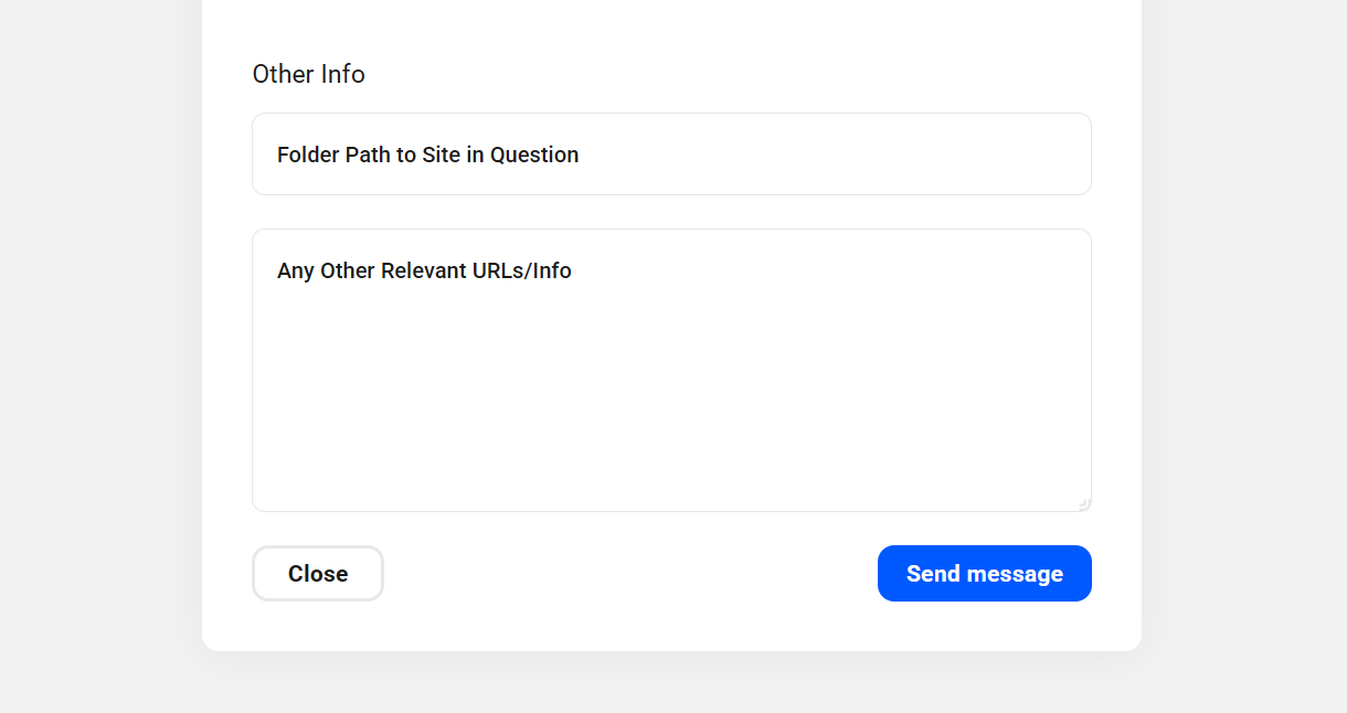 Providing other details in the support forums