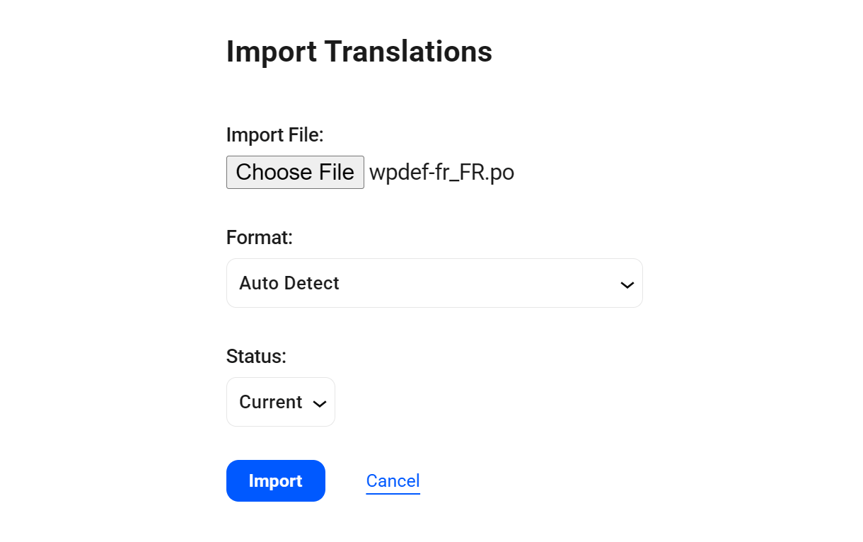 Import file for WPMU DEV project translation