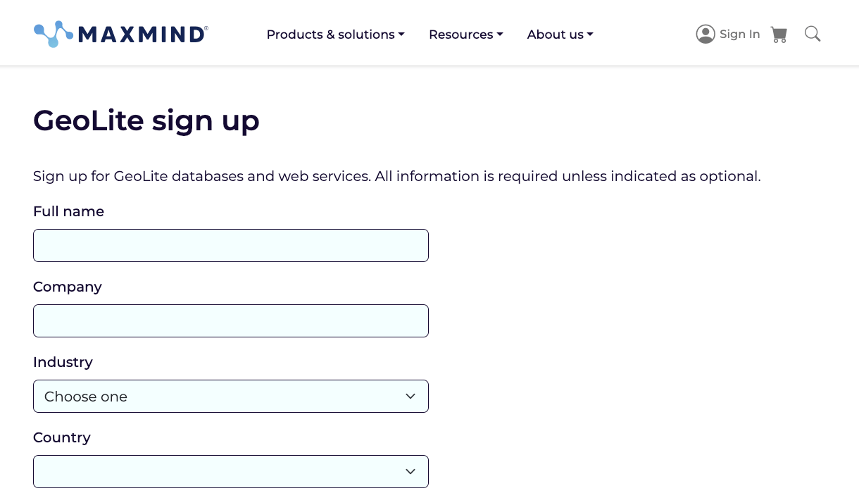 Get MaxMind database for location banning in Defender firewall