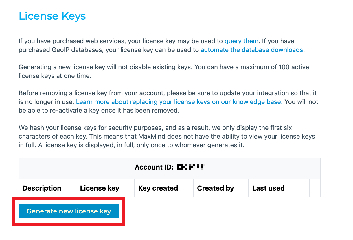 MaxMind license key for location banning in Defender firewall