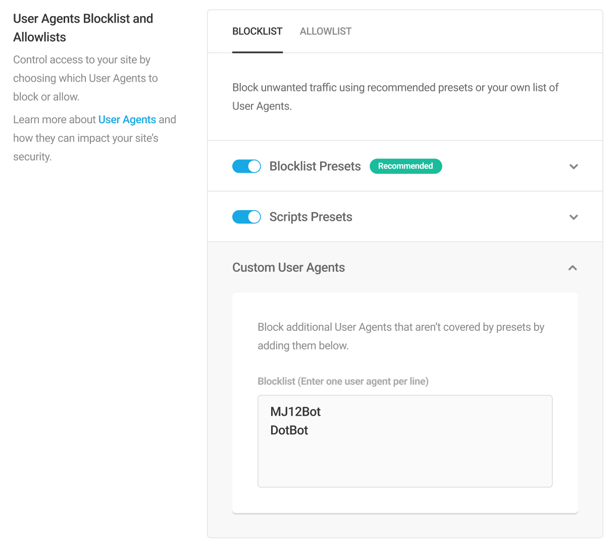 Manually add custom user agent