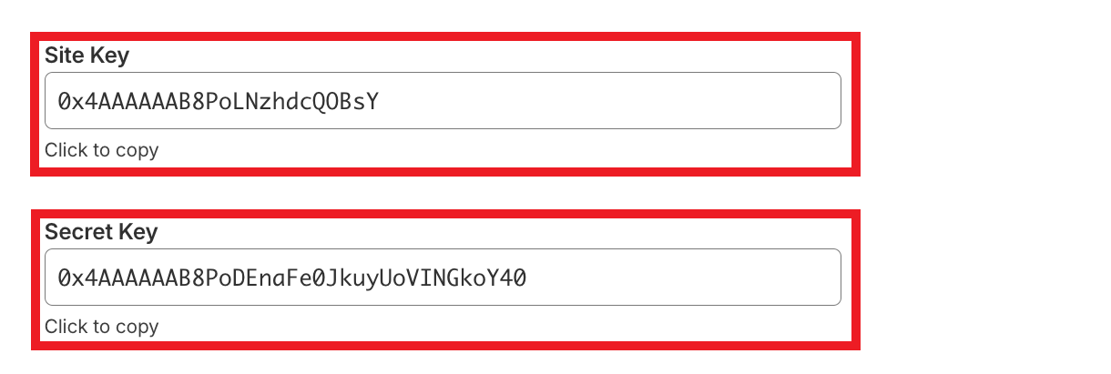 Copy Turnstile API keys