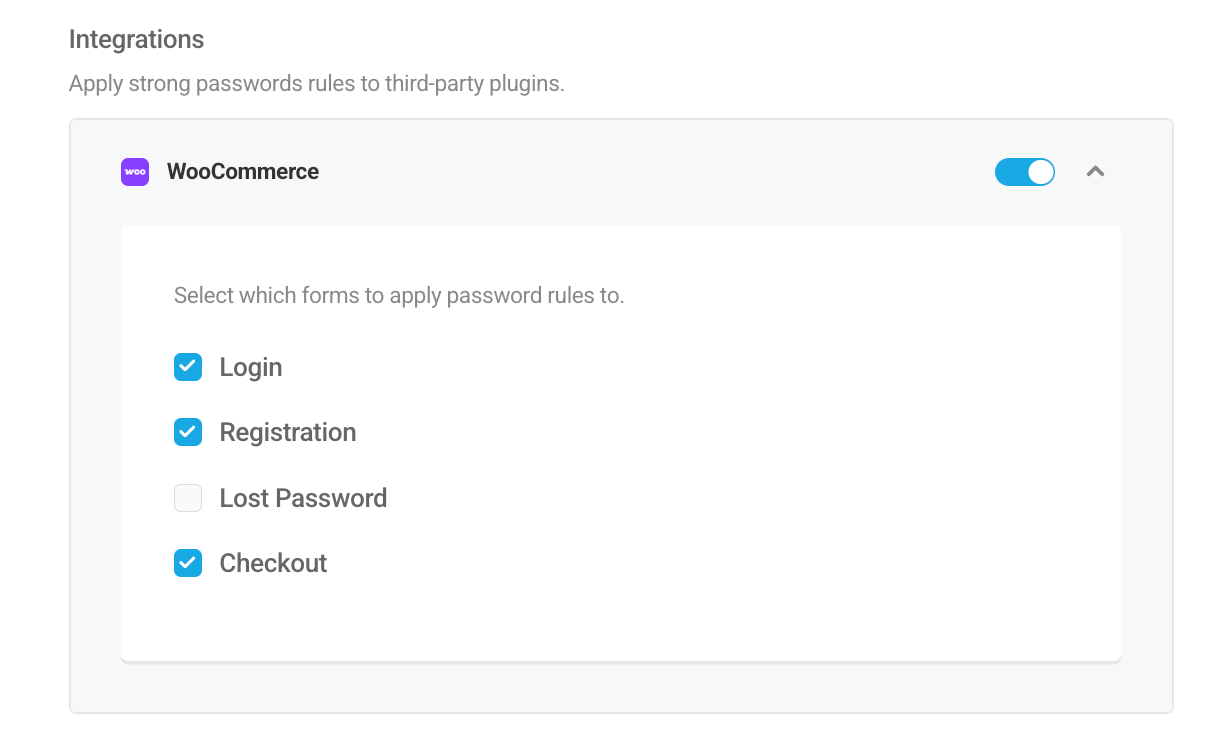 Apply strong passwords to third-party plugins