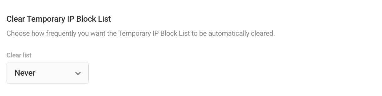 Clear temporary block list