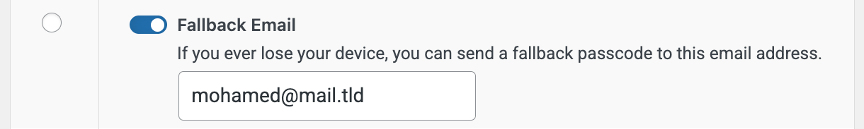 Two-factor authentication fallback email in Defender