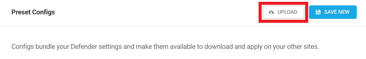 Defender configs upload