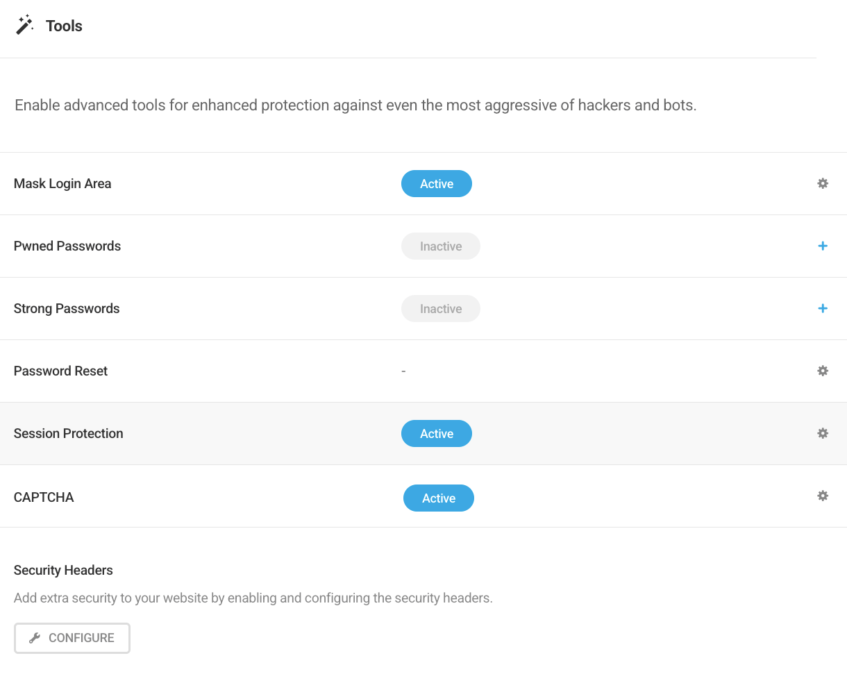Tools widget in Defender dashboard