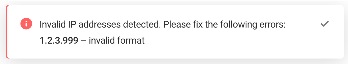 Invalid IP format notice in Defender