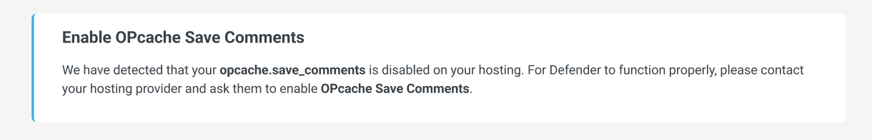 Defender notice for Kinsta-hosted sites