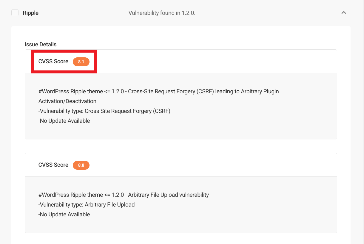 Known plugin or theme vulnerability detected by Defender