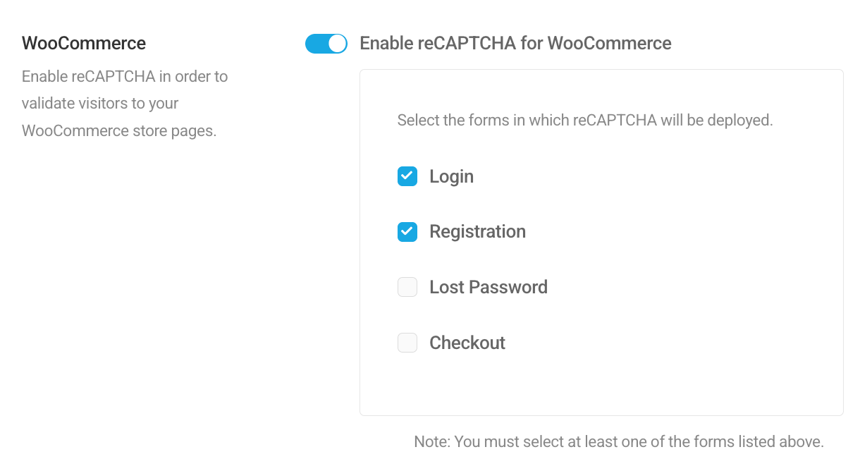 Add reCAPTCHA to WooCommerce forms in Defender
