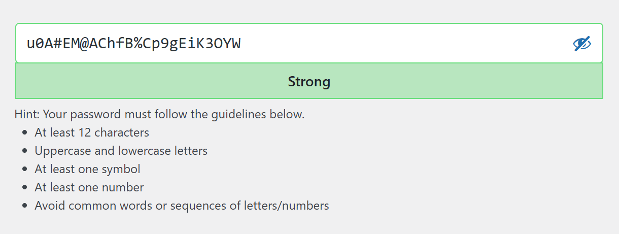 Admin message from Defender Strong Passwords feature