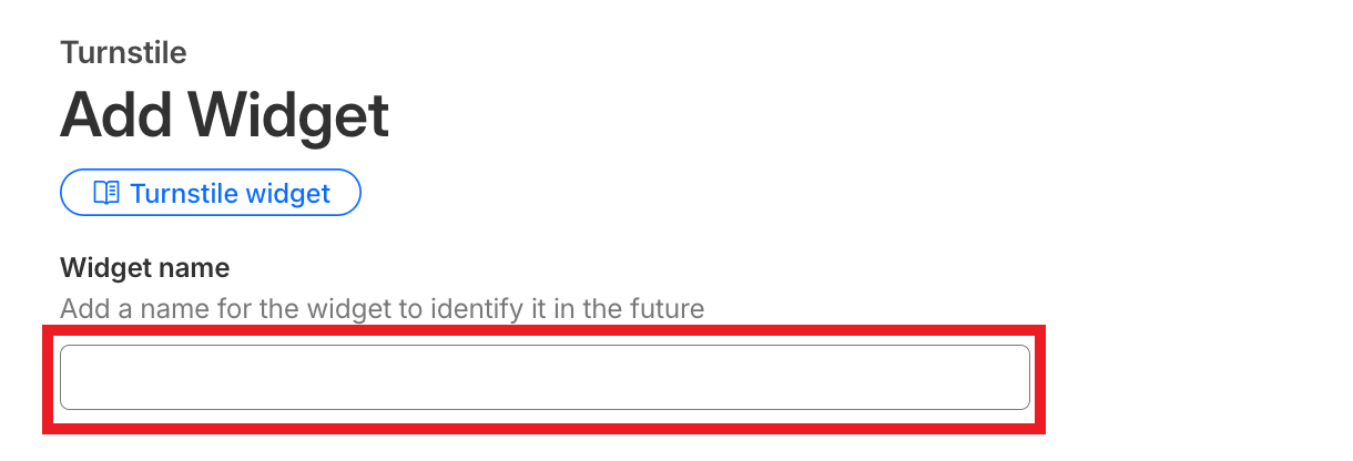 Naming the Turnstile widget