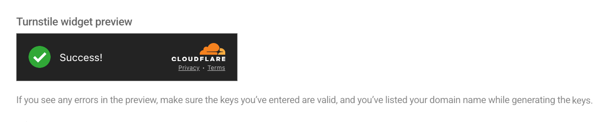 Turnstile widget preview