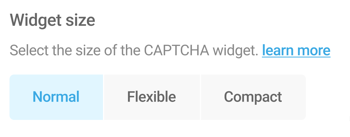 Select Turnstile widget size