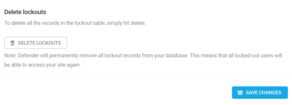 Delete lockouts