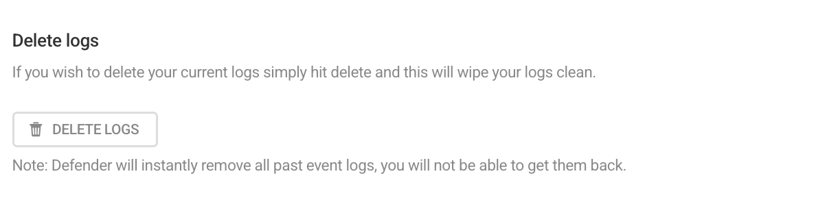 Delete logs