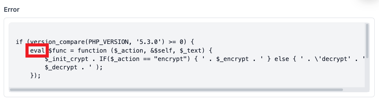 Function flagged as suspicious in Defender malware scanning