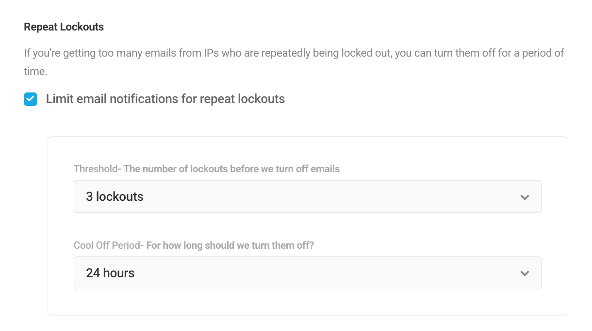 firewall notifications settings repeat lockouts
