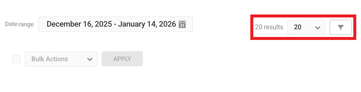 Logs pagination filter
